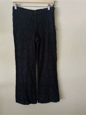 Beatriz Camacho Black Lace Wide-Leg Pants size 6
